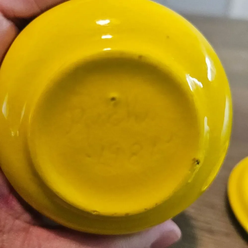 Vintage Victorian Trinket Jewelry Box Yellow Round Ceramic Keepsake Medieval